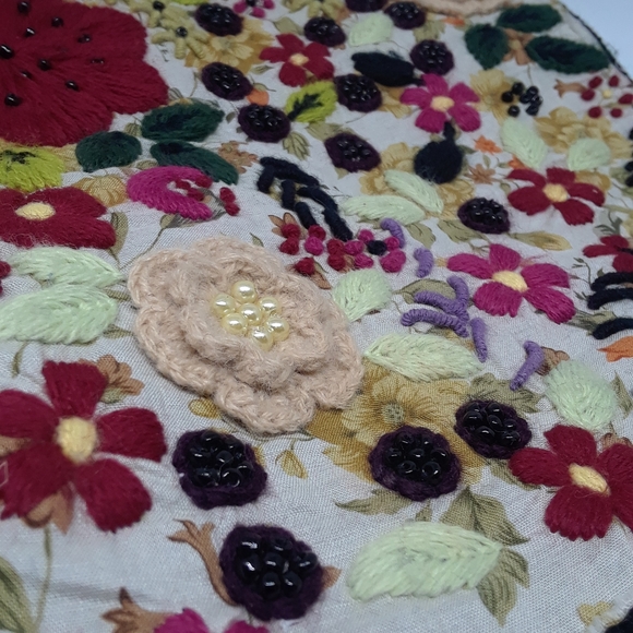 Bohemian Hand Embroidered Scarf - Picture 3 of 5